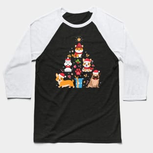 Dog Breeds Christmas Tree Baseball T-Shirt